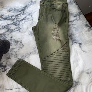 Olive green jeans